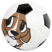 Beagle Cartoon rot weiß Fußball (Dreiviertel)