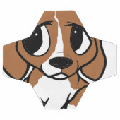 Beagle Cartoon rot weiß Fußball (Flach)