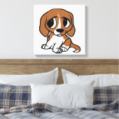 Beagle Cartoon rot weiß Leinwanddruck (Insitu (Schlafzimmer))