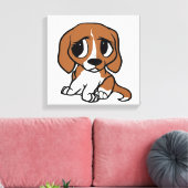Beagle Cartoon rot weiß Leinwanddruck (Insitu (Wohnzimmer))