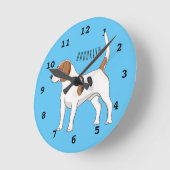 Beagle Cartoon Runde Wanduhr (Winkel)