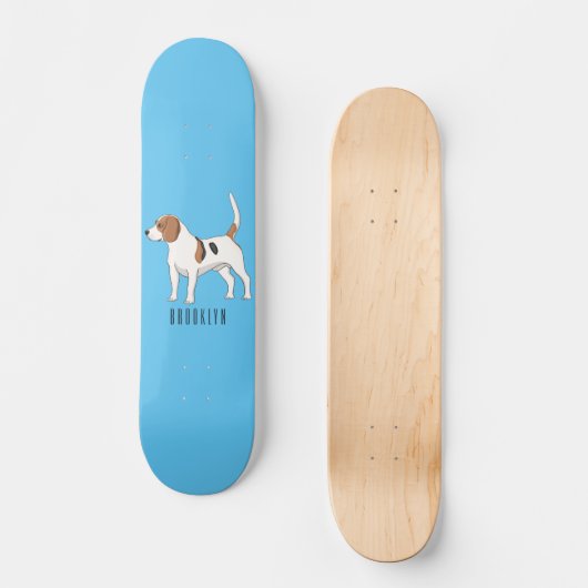 Beagle Cartoon Skateboard (Vorderseite)