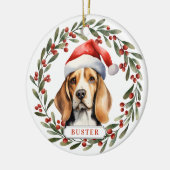 Beagle Ceramic Circle Ornament (Links)