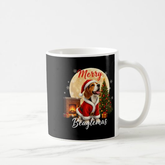 Beagle Christmas Beagle Costume Beagle Xmas Merry  Kaffeetasse (Rechts)