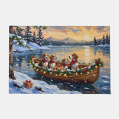 Beagle Christmas Boat Holiday Fußmatte (Vorderseite)
