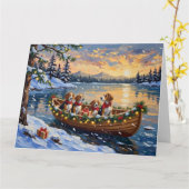 Beagle Christmas Boat Holiday Karte (Gelbe Blume)