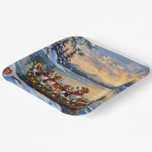 Beagle Christmas Boat Holiday Pappteller (Gewinkelt)