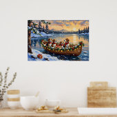 Beagle Christmas Boat Holiday Poster (Küche)