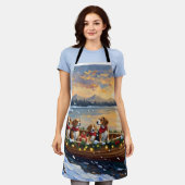 Beagle Christmas Boat Holiday Schürze (Getragen)