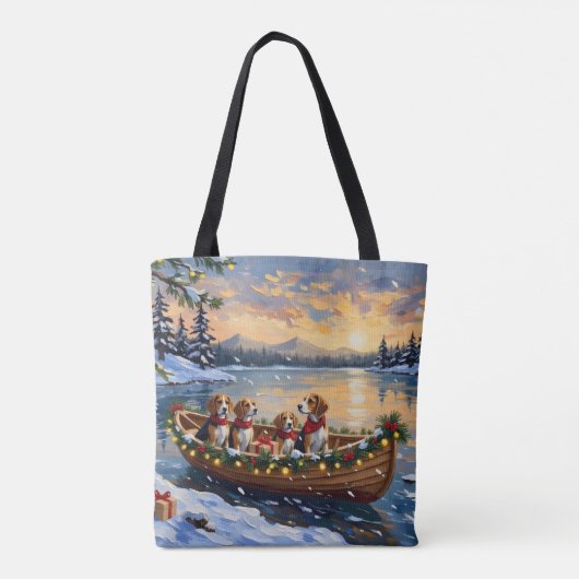 Beagle Christmas Boat Holiday Tasche (Rückseite)