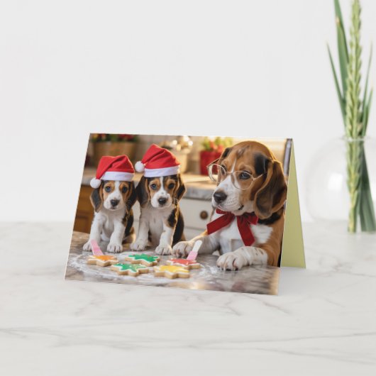 Beagle Christmas Cookie Card Karte (Vorderseite)