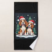 Beagle Christmas Dog Owner Xmas Holiday Pajama Lon Badehandtuch (Badehandtuch)