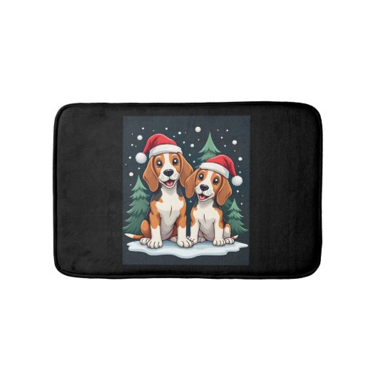 Beagle Christmas Dog Owner Xmas Holiday Pajama Lon Badematte (Vorderseite)