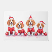 Beagle Christmas Dress Santa Hat Fußmatte (Vorderseite)