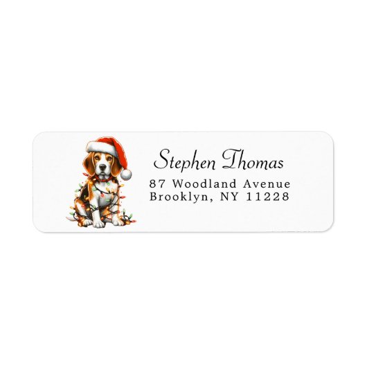 Beagle Christmas Light Return Address (Vorne)