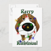 Beagle Christmas Lights Feiertagspostkarte (Vorne/Hinten)