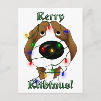 Beagle Christmas Lights Feiertagspostkarte