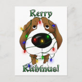 Beagle Christmas Lights Feiertagspostkarte (Vorderseite)