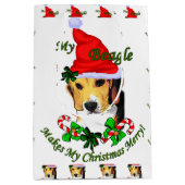 Beagle Christmas Merry Mittlere Geschenktüte (Vorderseite)