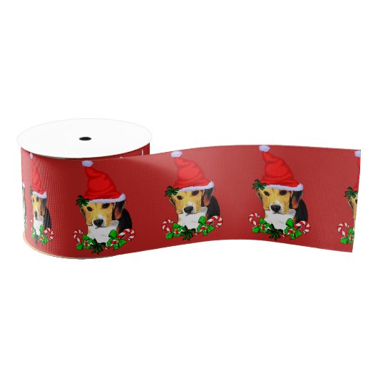 Beagle Christmas Merry Ripsband (Spule)