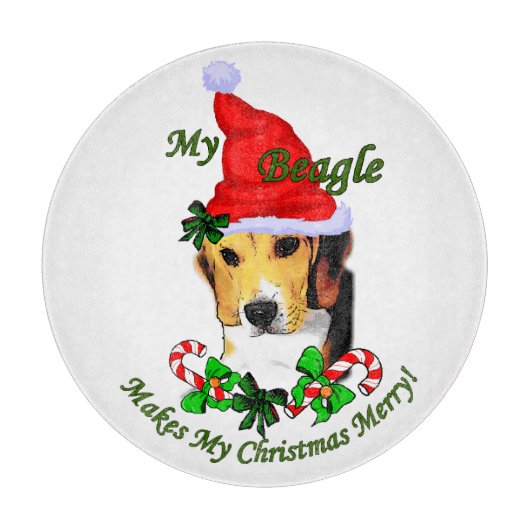 Beagle Christmas Merry Schneidebrett (Vorderseite)