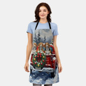 Beagle Christmas Red Truck Holiday Schürze (Getragen)