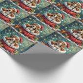 Beagle Christmas Santa Bag Adventure Geschenkpapier (Ecke)