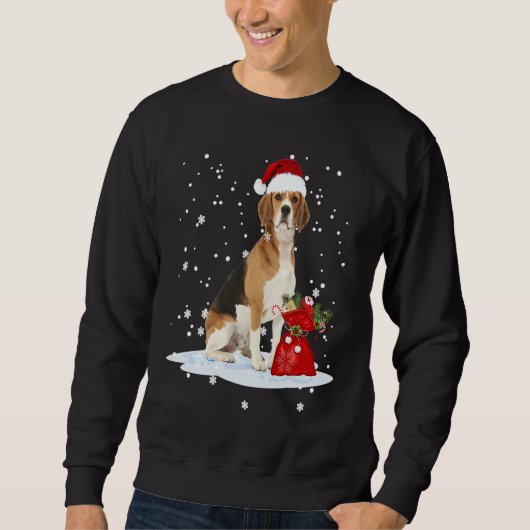 Beagle Christmas Santa Hat Animal Kids Sweatshirt (Vorderseite)