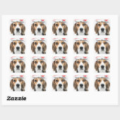 Beagle Christmas Square Sticker (Blatt)