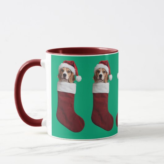 Beagle Christmas Stocking Tasse (Links)