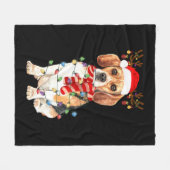Beagle Christmas Tee Reindeer Christmas Lights Fleecedecke (Vorderseite (Horizontal))