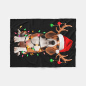 Beagle Christmas Tree Shirt Beagle Santa Hat Lover Fleecedecke (Vorderseite (Horizontal))