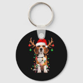 Beagle Christmas Tree Shirt Beagle Santa Hat Lover Schlüsselanhänger (Vorderseite)