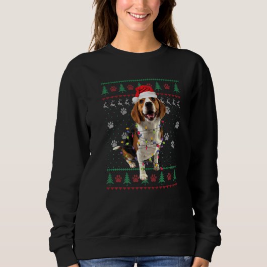 Beagle Christmas Ugly Sweater Dog Xmas Sweatshirt (Vorderseite)