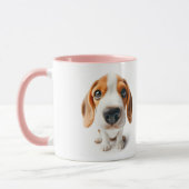 Beagle close-up Mug with you name Tasse (Links)