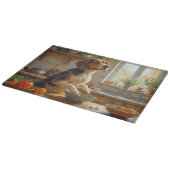 Beagle Cooking in Kitchen Schneidebrett (Ecke)