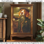 Beagle Country Gentleman Landschaft EX9L Decoupage Seidenpapier
