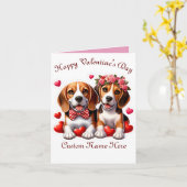 Beagle Couple Valentinstag Karte (Gelbe Blume)
