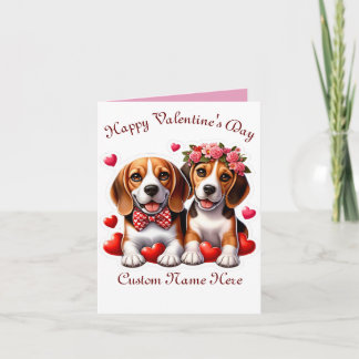 Beagle Couple Valentinstag Karte