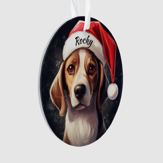 Beagle Custom Christmas Ornament (Vorderseite)