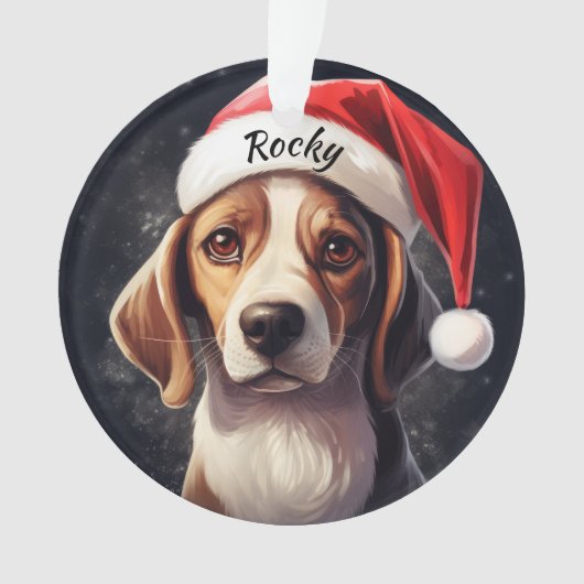 Beagle Custom Christmas Ornament (Vorderseite)