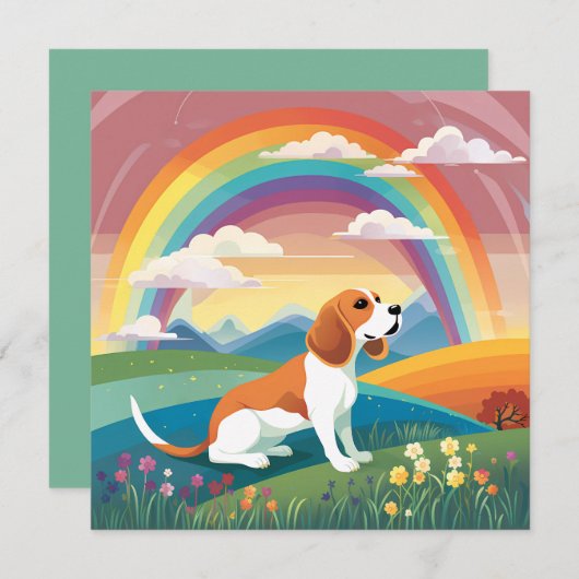 Beagle Custom Dog Name Rainbow Bridge Beileid (Vorne/Hinten)