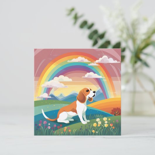 Beagle Custom Dog Name Rainbow Bridge Beileid (Stehend Vorderseite)