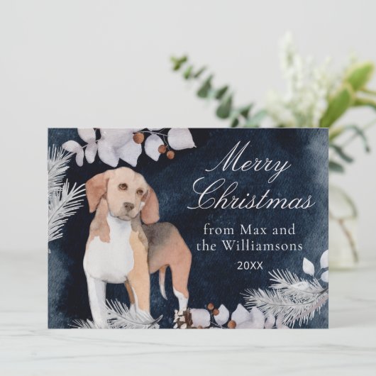 Beagle Custom Frohe Weihnachten (Stehend Vorderseite)