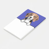 Beagle Cute Peeking Dog Lover Gifts Stationery Post-it Klebezettel (angewinkelt)