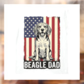 Beagle Dad Patriotic Vintage Dog Shirt Design_1 Fensteraufkleber (Blatt 2)