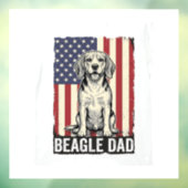 Beagle Dad Patriotic Vintage Dog Shirt Design_1 Fensteraufkleber (Blatt 3)