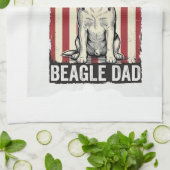 Beagle Dad Patriotic Vintage Dog Shirt Design_1 Geschirrtuch (Gefaltet)