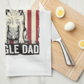 Beagle Dad Patriotic Vintage Dog Shirt Design_1 Geschirrtuch (Viertel Falte)