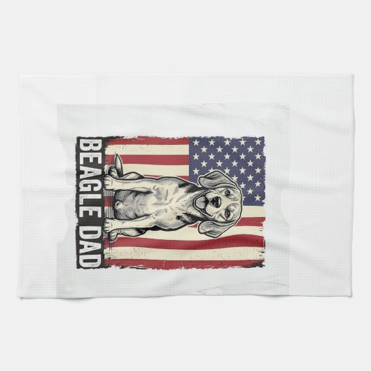 Beagle Dad Patriotic Vintage Dog Shirt Design_1 Geschirrtuch (Horizontal)